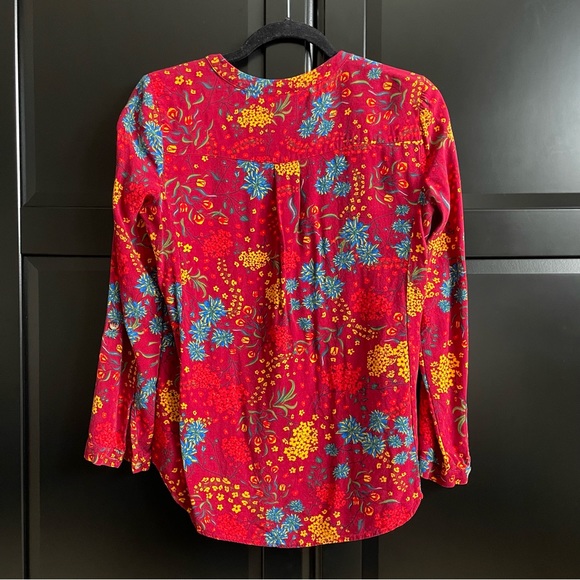Maeve Floral Button Down Shirt GUC - Red (S) - Picture 7 of 7